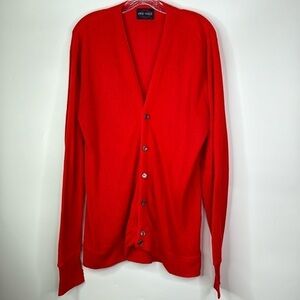 Vintage Pine State Red V-neck Grandpa Cardigan Sweater Size Large USA